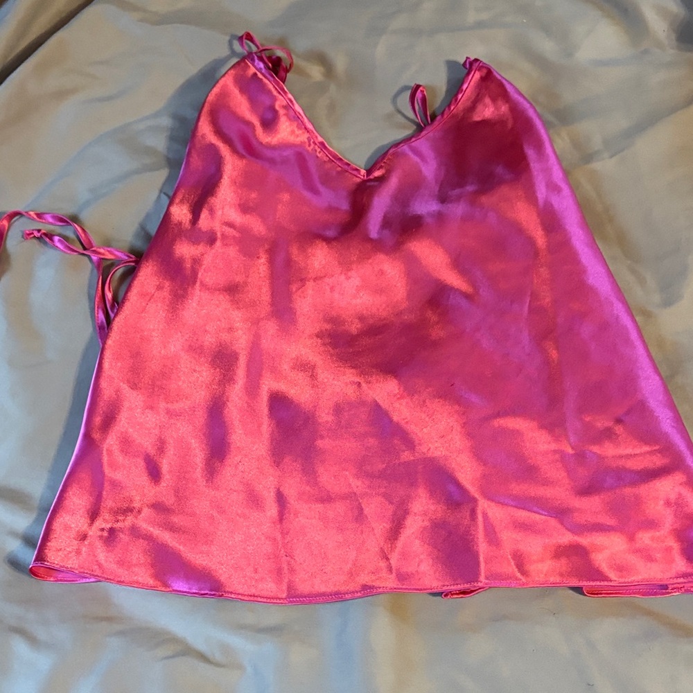 Frederick's of Hollywood Fuchsia Satin Chemise